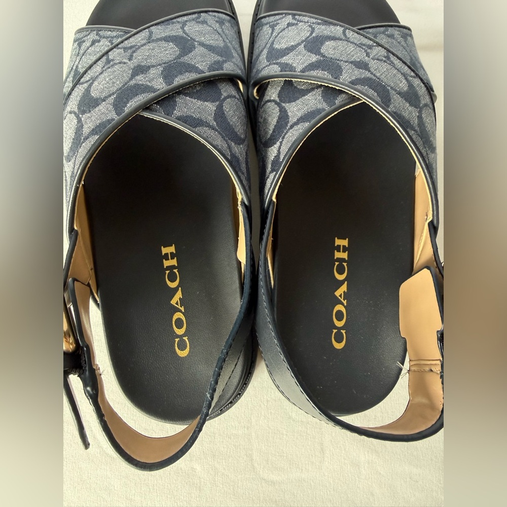 NWT Fraser Sandal Chambray Coach Women’s shoes Size 7 B Midnight navy CT645 - Picture 6 of 12